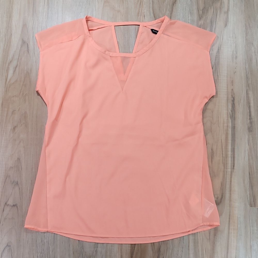🔹️Banana Republic Coral Peach Semi-Sheer Top Small